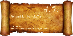 Adamik Teréz névjegykártya